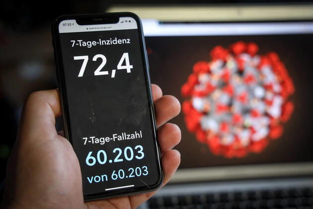 Coronavirus in Deutschland - Covid-19-Dashboard des Robert Koch-Institut 12.03.2021: Robert Koch-Institut: 7-Tage-Inzidenz 72,4. 7-Tage-Fallzahl 60.203.