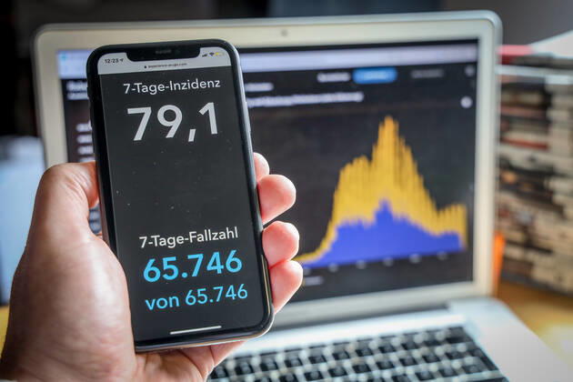 Coronavirus in Deutschland - Covid-19-Dashboard des Robert Koch-Institut 14.03.2021: Robert Koch-Institut: 7-Tage-Inzidenz 79,1. 7-Tage-Fallzahl 65.746.