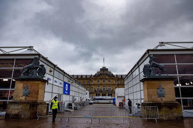 Stuttgart Themenbilder: Landtag von Baden-Wuerttemberg, Stuttgart, 14.03.2021, Themenbilder: Landtag von Baden-Wuerttemberg, Stuttgart, Polizei auf dem Stuttgarter Schlossplatz, ARD und ZDF Studio, 14.03.2021, Copyright: xEIBNER DROFITSCHx EP_ddh