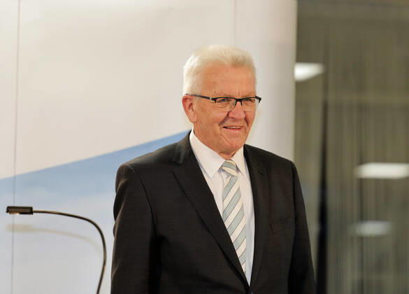 LTWBW21. Landtagswahl Baden-Württemberg. Winfried KRETSCHMANN (Grüne, Ministerpräsident). Deutschland, Baden-Württemberg, Stuttgart, 14.03.2021.