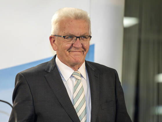 LTWBW21. Landtagswahl Baden-Württemberg. Winfried KRETSCHMANN (Grüne, Ministerpräsident). 14.03.2021: Deutschland, Baden-Württemberg, Stuttgart.