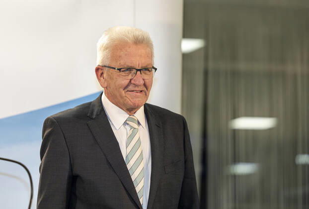 LTWBW21. Landtagswahl Baden-Württemberg. Winfried KRETSCHMANN (Grüne, Ministerpräsident). 14.03.2021: Deutschland, Baden-Württemberg, Stuttgart.
