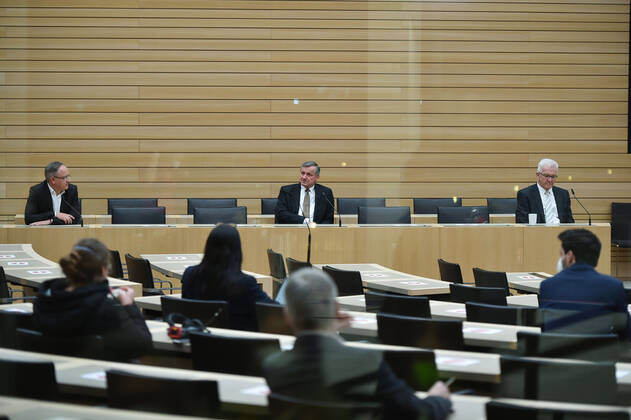 Landtagswahlen 2021 Baden Württemberg Wahlveranstaltung im Landtag von Baden-Württemberg in der Landeshauptstadt Stuttgart. LPK im Plenarsaal. Stuttgart Landtag von Baden-Württemberg Baden-Württemberg Germany Copyright: xLeifxPiechowskix