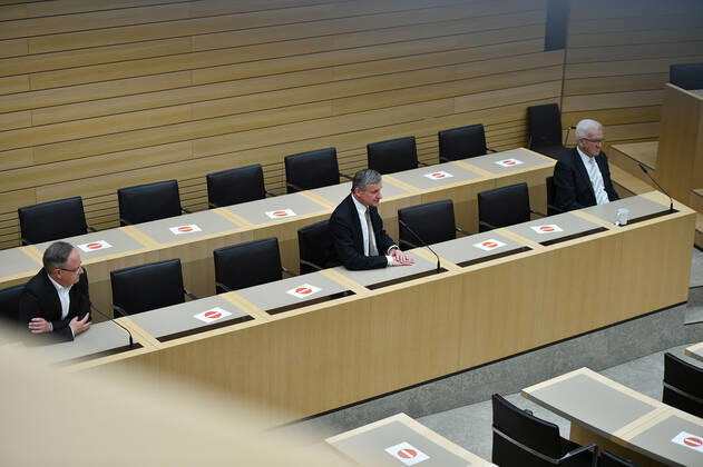 Landtagswahlen 2021 Baden Württemberg Wahlveranstaltung im Landtag von Baden-Württemberg in der Landeshauptstadt Stuttgart. LPK im Plenarsaal. Stuttgart Landtag von Baden-Württemberg Baden-Württemberg Germany Copyright: xLeifxPiechowskix