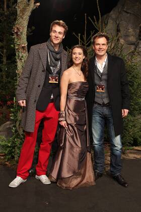 Max Felder, Annina Braunmiller und Johannes Raspe ( Deutsche Stimmen des Films Jacob, Bella und Erward ) bei der Deutschlandpremiere von BREAKING DAWN Ð BISS ZUM ENDE DER NACHT ( Teil 1 ) im CineStar SonyCenter in Berlin. Copyright: xEventpressxHerrmannx