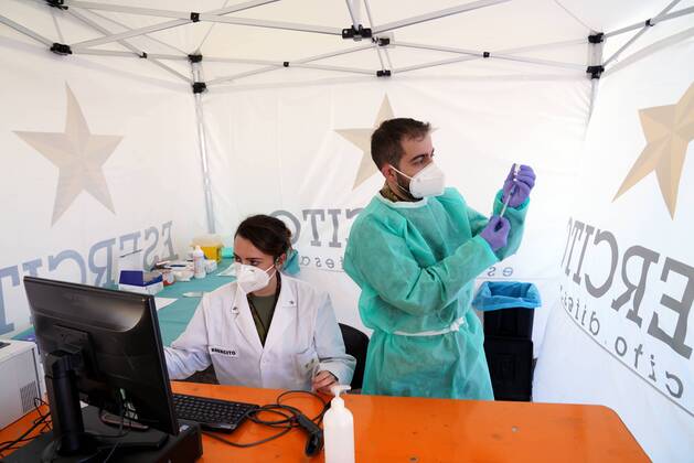 Milan, Opening of Eos National Vaccination Campaign, First Drive Through Anticovid 19 vaccination point in the Trenno Park of Via Novara Editorial Usage Only  Copyright: xDuilioxPiaggesix xIPAx