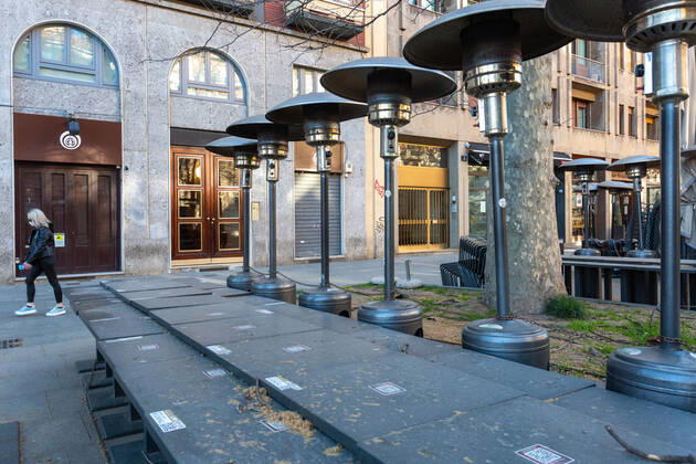 Coronavirus in Italien, Lockdown in Mailand Milan, closed premises along Corso Sempione following the entry into the red zone of the Lombardy Region Editorial Usage Only  Copyright: xMassimoxAlbericox xIPAx