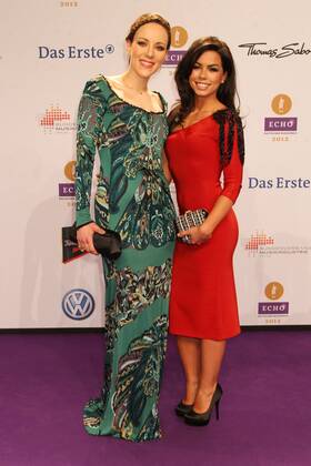 Jasmin Wagner und Fernanda Brandao beim Echo 2012 dem Deutschen Musikpreis auf dem Roten Teppich vor der Verleihung in der Messe Berlin. Copyright: xEventpressxHerrmannx