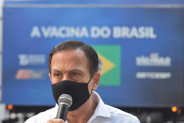 SÃO PAULO, SP - 17.03.2021: SAÍDA DE VACINAS DO INSTITUTO BUTANTAN - João Doria, (PSDB) Governor of São Paulo is monitoring the release of more than 2 million doses of the Butonan Institute& 39;s Coronavac vaccine against Covid-19 (Coronavirus) to the PNI (National Immunization Program) of the Ministry of Health. Wednesday, (17) at the Butantan Institute. x2043436x  RobertoxCasimiro