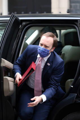 March 17, 2021, London, England, United Kingdom: Secretary of State for Health and Social Care MATT HANCOCK is seen arriving at Downing Street. London United Kingdom - ZUMAs262 20210317_zip_s262_063 Copyright: xTayfunxSalcix