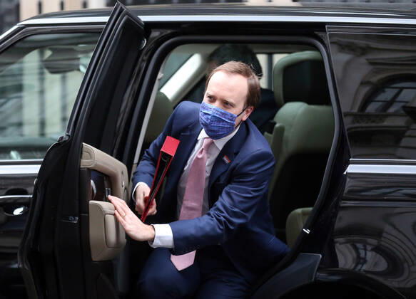 March 17, 2021, London, England, United Kingdom: Secretary of State for Health and Social Care MATT HANCOCK is seen arriving at Downing Street. London United Kingdom - ZUMAs262 20210317_zip_s262_064 Copyright: xTayfunxSalcix