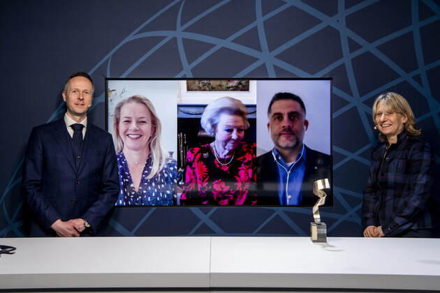 17-03-2021 Award Princess Beatrix and Princess Mabel during the virtual presention of the 7th Prince Friso Engineering Award. Engineers who distinguish themselves in expertise, innovative capacity, social impact and entrepreneurship are eligible for the annual Prince Friso Engineering Award. Â  Copyright: xPPEx