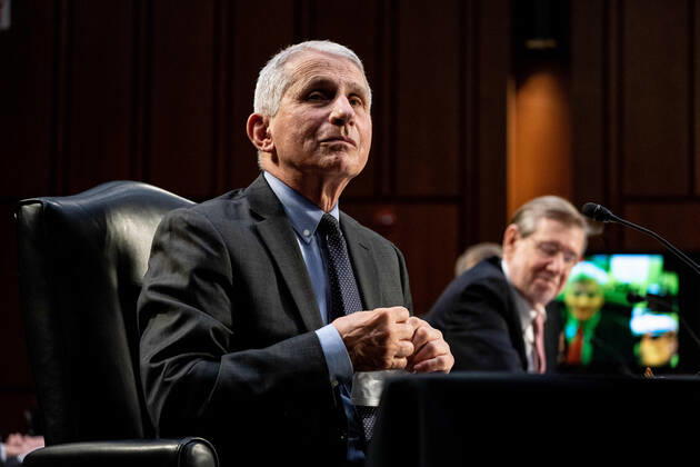 Coronavirus in den USA, Senatsanhörung in Washington Dr. Anthony Fauci, Director at the National Institute Of Allergy and Infectious Diseases speaks at a hearing with the Senate Committee on Health, Education, Labor, and Pensions on the Covid-19 response on Capitol Hill in Washington March 18th, 2021. Pool  WAX20210318804 AnnaxMoneymaker