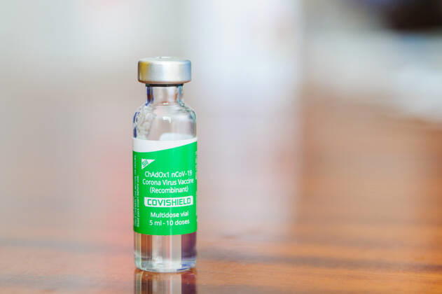 Coronavirus in der Ukraine, Impfung mit AstraZeneca Impfstoff in Lwiw March 18, 2021, Lviv, Ukraine: A vial of the AstraZeneca (Covishield) vaccine seen on display at the hospital..The Ministry of Health of Ukraine has publicly vaccinated health workers first with the drug AstraZeneca (Covishield) vaccine against COVID-19. From March 19, a lockdown is to be introduced in Lviv until March 28. The need for strict quarantine is due to the rapid increase of the number of patients with Covid-19. Lviv Ukraine - ZUMAs197 20210318_zaa_s197_088 Copyright: xMykolaxTysx