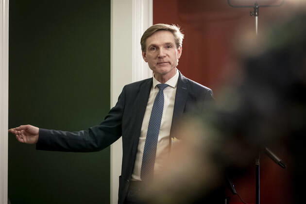 Coronavirus in Dänemark, Minister beraten über Lockerungen der Corona-Maßnahmen Kristian Thulesen Dahl (DF) ankommer til moede i Statsministeriet om en yderligere genaabning af landet, paa Christiansborg torsdag den 18. marts 2021.. , Copenhagen Denmark Copyright: RitzauxScanpix MadsxClausxRasmussenx cop103 spdk20210318-182342-L