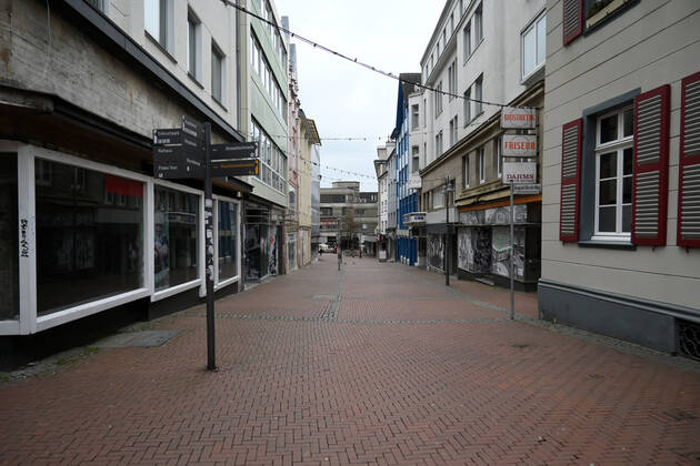 18.03.2021, Recklinghausen, Fussgängerzone in der innenstadt Foto: Maik Hölter TEAM2 Recklinghausen Nordrhein Westfalen Deutschland