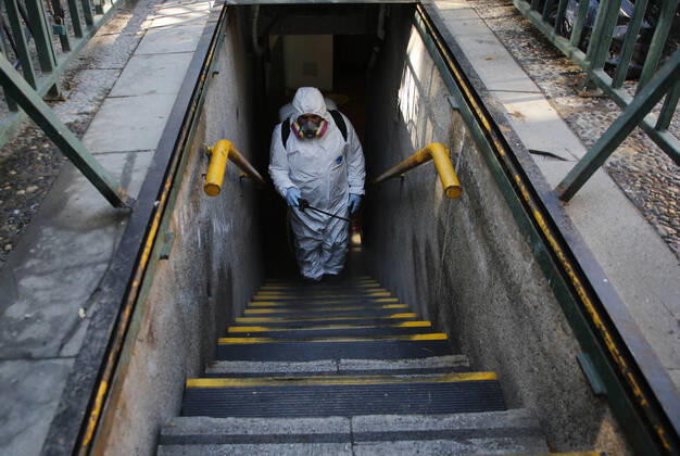 Santiago, March 20, 2021 Santiago in quarantine due to covid pandemic 19 Marcelo Hernandez Aton Chile, Santiago Chile Aton 496039  Copyright: MARCELOxHERNANDEZ ATONxCHILE