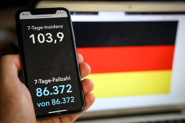 Coronavirus in Deutschland - Covid-19-Dashboard des Robert Koch-Institut 21.03.2021: Robert Koch-Institut: 7-Tage-Inzidenz 103,9. 7-Tage-Fallzahl 86.372.