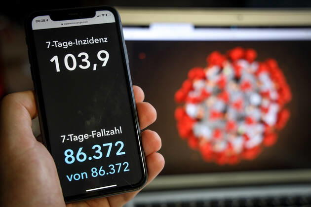 Coronavirus in Deutschland - Covid-19-Dashboard des Robert Koch-Institut 21.03.2021: Robert Koch-Institut: 7-Tage-Inzidenz 103,9. 7-Tage-Fallzahl 86.372.