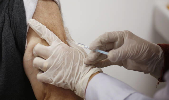 March 21, 2021, Nablus, West Bank, Palestinian Territory: Palestinians receive the dose of the coronavirus disease (COVID-19) vaccine during a campaign to vaccinate front-line for those aged over 75, cancer patients and medical personnel, at the health ministry in the West Bank city of Nablus, on March 21, 2021 Nablus Palestinian Territory - ZUMAap3_ 20210321_zaf_ap3_034 Copyright: xShadixJarar Ahx