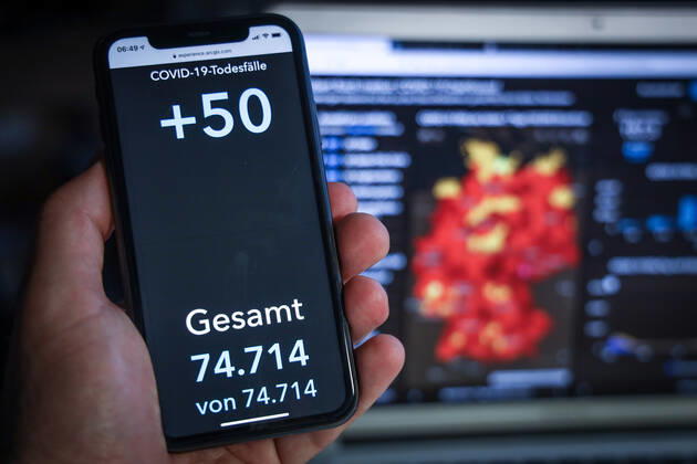Coronavirus in Deutschland - Covid-19-Dashboard des Robert Koch-Institut 22.03.2021: Robert Koch-Institut: COVID-19-Todesfälle 74.714. Zugang um 50 gegenüber dem Vortag.