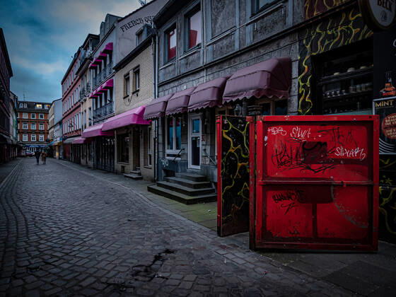 Hamburg St. Pauli; Reeperbahn: die Herbertstraße, März 2021 Hamburg St. Pauli