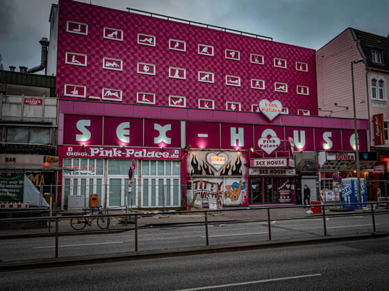 Hamburg St. Pauli; Reeperbahn: Bordell Puff Sex-House Pink Palace, geschlossen , März 2021 Hamburg St. Pauli