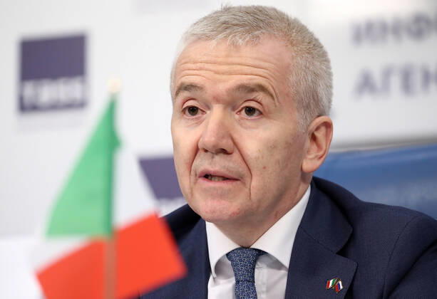 MOSCOW, RUSSIA - MARCH 23, 2021: Ernesto Ferlenghi, Co-Chairman of the Russian-Italian Civil Society Dialogue Forum, attends an international online conference on the Sputnik V vaccine rollout and its prospects in Italy. Anton Novoderezhkin TASS  TS0FA2A8
