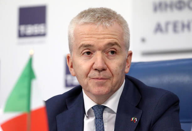 MOSCOW, RUSSIA - MARCH 23, 2021: Ernesto Ferlenghi, Co-Chairman of the Russian-Italian Civil Society Dialogue Forum, attends an international online conference on the Sputnik V vaccine rollout and its prospects in Italy. Anton Novoderezhkin TASS  TS0FA2AA