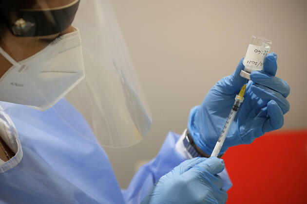 Rome, 23 March 2021. Administration of the vaccine against Covid-19 at the Auditorium Parco della Musica Editorial Usage Only  Copyright: xVincenzoxLivierix xIPAx