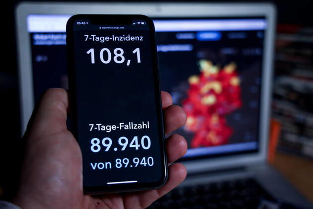 Coronavirus in Deutschland - Covid-19-Dashboard des Robert Koch-Institut 24.03.2021: Robert Koch-Institut: 7-Tage-Inzidenz 108,1. 7-Tage-Fallzahl 89.940.