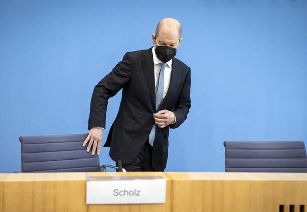 Bundesfinanzminister Olaf Scholz, SPD, in der Bundespressekonferenz. Berlin, 24.03.2021, Berlin Deutschland