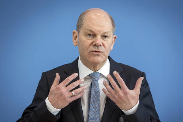 Bundesfinanzminister Olaf Scholz, SPD, in der Bundespressekonferenz. Berlin, 24.03.2021, Berlin Deutschland