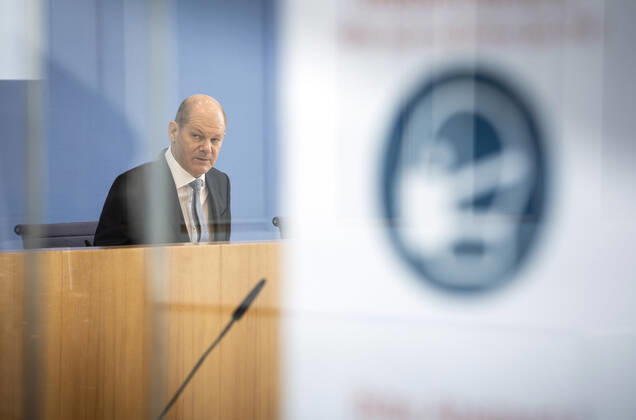 Bundesfinanzminister Olaf Scholz, SPD, in der Bundespressekonferenz. Berlin, 24.03.2021, Berlin Deutschland