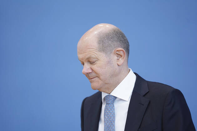 Bundespressekonfereenz, Eckwerte des Bundeshaushalts 2022 und Finanzplan 2025 mit Bundesfinanzminister Scholz Aktuell, 24.03.2021, Berlin, Bundespressekonferenz, Olaf Scholz, der deutsche Finanzminister bei der Vorstellung der Eckwerte des Bundeshaushalts 2022 und Finanzplan bis 2025 Berlin Berlin Deutschland