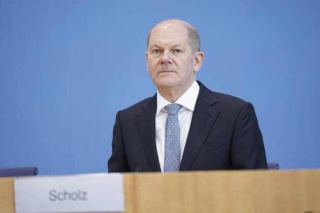 Bundespressekonfereenz, Eckwerte des Bundeshaushalts 2022 und Finanzplan 2025 mit Bundesfinanzminister Scholz Aktuell, 24.03.2021, Berlin, Bundespressekonferenz, Olaf Scholz, der deutsche Finanzminister bei der Vorstellung der Eckwerte des Bundeshaushalts 2022 und Finanzplan bis 2025 Berlin Berlin Deutschland