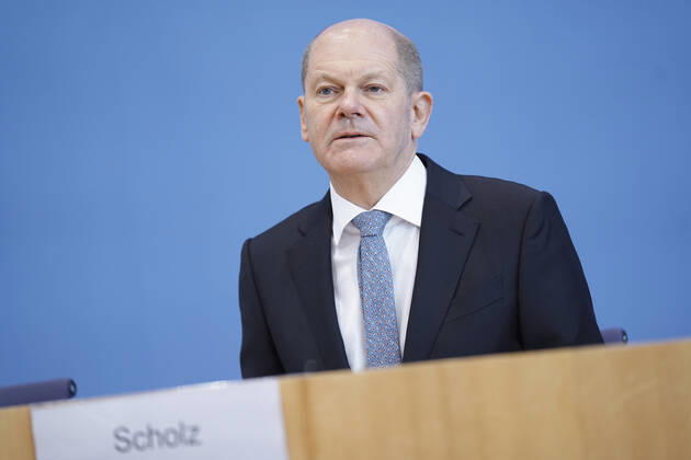 Bundespressekonfereenz, Eckwerte des Bundeshaushalts 2022 und Finanzplan 2025 mit Bundesfinanzminister Scholz Aktuell, 24.03.2021, Berlin, Bundespressekonferenz, Olaf Scholz, der deutsche Finanzminister im Portrait bei der Vorstellung der Eckwerte des Bundeshaushalts 2022 und Finanzplan bis 2025 Berlin Berlin Deutschland