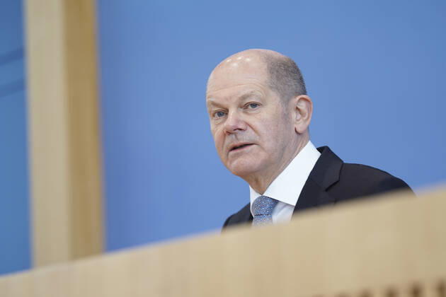Bundespressekonfereenz, Eckwerte des Bundeshaushalts 2022 und Finanzplan 2025 mit Bundesfinanzminister Scholz Aktuell, 24.03.2021, Berlin, Bundespressekonferenz, Olaf Scholz, der deutsche Finanzminister im Portrait bei der Vorstellung der Eckwerte des Bundeshaushalts 2022 und Finanzplan bis 2025 Berlin Berlin Deutschland