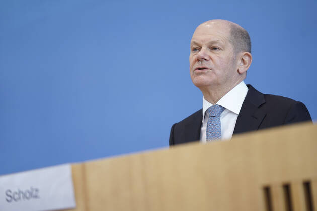 Bundespressekonfereenz, Eckwerte des Bundeshaushalts 2022 und Finanzplan 2025 mit Bundesfinanzminister Scholz Aktuell, 24.03.2021, Berlin, Bundespressekonferenz, Olaf Scholz, der deutsche Finanzminister im Portrait bei der Vorstellung der Eckwerte des Bundeshaushalts 2022 und Finanzplan bis 2025 Berlin Berlin Deutschland