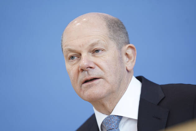 Bundespressekonfereenz, Eckwerte des Bundeshaushalts 2022 und Finanzplan 2025 mit Bundesfinanzminister Scholz Aktuell, 24.03.2021, Berlin, Bundespressekonferenz, Olaf Scholz, der deutsche Finanzminister im Portrait bei der Vorstellung der Eckwerte des Bundeshaushalts 2022 und Finanzplan bis 2025 Berlin Berlin Deutschland