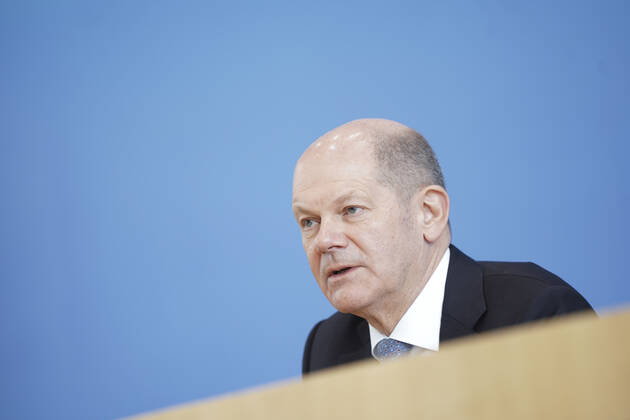 Bundespressekonfereenz, Eckwerte des Bundeshaushalts 2022 und Finanzplan 2025 mit Bundesfinanzminister Scholz Aktuell, 24.03.2021, Berlin, Bundespressekonferenz, Olaf Scholz, der deutsche Finanzminister im Portrait bei der Vorstellung der Eckwerte des Bundeshaushalts 2022 und Finanzplan bis 2025 Berlin Berlin Deutschland