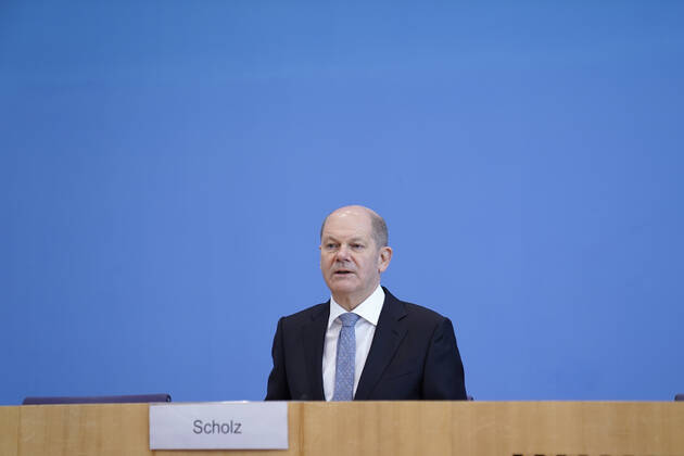 Bundespressekonfereenz, Eckwerte des Bundeshaushalts 2022 und Finanzplan 2025 mit Bundesfinanzminister Scholz Aktuell, 24.03.2021, Berlin, Bundespressekonferenz, Olaf Scholz, der deutsche Finanzminister im Portrait bei der Vorstellung der Eckwerte des Bundeshaushalts 2022 und Finanzplan bis 2025 Berlin Berlin Deutschland