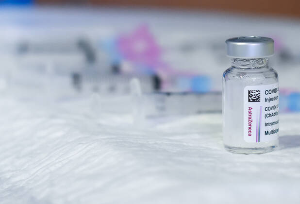March 24, 2021, Coria, Caceres, Spain: An ampoule of Astra Zeneca vaccine seen on a work table at Coria City Hospital, during the first day of the Astra Zeneca vaccine administration. Coria Spain - ZUMAs197 20210324_zaa_s197_087 Copyright: xGustavoxValientex