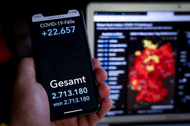 Coronavirus in Deutschland - Covid-19-Dashboard des Robert Koch-Institut 25.03.2021: Robert Koch-Institut: COVID-19-Fälle 2.713.180. Zugang um 22.657 gegenüber dem Vortag.