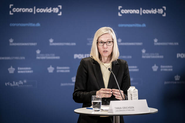 Coronavirus in Dänemark, PK in Kopenhagen zum 14 tägigen AstraZeneca Impfstopp Enhedschef i Laegemiddelstyrelsen, Tanja Erichsen under pressebriefing om status paa undersoegelse af AstraZeneca vaccinen som har vaeret paa 14 dages pause og det sker i Eigtveds Pakhus i Koebenhavn, torsdag den 25. marts 2021.. , Copenhagen Denmark Copyright: RitzauxScanpix MadsxClausxRasmussenx COP107 spdk20210325-140903-L