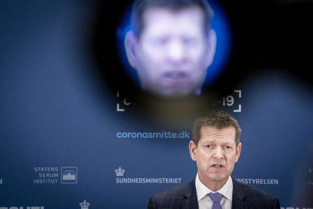Coronavirus in Dänemark, PK in Kopenhagen zum 14 tägigen AstraZeneca Impfstopp Direktoer for Sundhedsstyrelsen, Soeren Brostroem under pressebriefing om status paa undersoegelse af AstraZeneca vaccinen som har vaeret paa 14 dages pause og det sker i Eigtveds Pakhus i Koebenhavn, torsdag den 25. marts 2021.. , Copenhagen Denmark Copyright: RitzauxScanpix MadsxClausxRasmussenx COP107 spdk20210325-141014-L