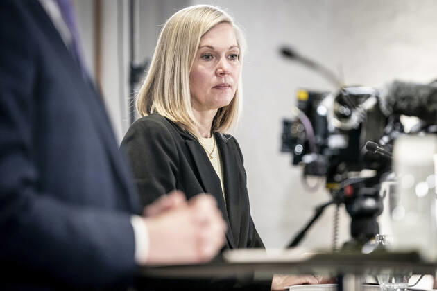 Coronavirus in Dänemark, PK in Kopenhagen zum 14 tägigen AstraZeneca Impfstopp Enhedschef i Laegemiddelstyrelsen, Tanja Erichsen under pressebriefing om status paa undersoegelse af AstraZeneca vaccinen som har vaeret paa 14 dages pause og det sker i Eigtveds Pakhus i Koebenhavn, torsdag den 25. marts 2021.. , Copenhagen Denmark Copyright: RitzauxScanpix MadsxClausxRasmussenx COP107 spdk20210325-141314-L