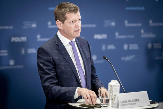 Coronavirus in Dänemark, PK in Kopenhagen zum 14 tägigen AstraZeneca Impfstopp Direktoer for Sundhedsstyrelsen, Soeren Brostroem under pressebriefing om status paa undersoegelse af AstraZeneca vaccinen som har vaeret paa 14 dages pause og det sker i Eigtveds Pakhus i Koebenhavn, torsdag den 25. marts 2021.. , Copenhagen Denmark Copyright: RitzauxScanpix MadsxClausxRasmussenx COP107 spdk20210325-141339-L
