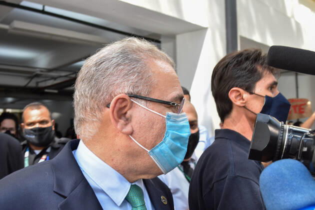 SÃO PAULO, SP - 25.03.2021: VISIT OF THE MINISTER OF HEALTH TO USP IN - Minister of Health, Marcelo Queiroga, visits Incor (Heart Institute), Central Institute of Hospital das Clínicas and USP Medical School building (FMUSP) this Thursday (25), in São Paulo SP. x2046720x  RobertoxCasimiro