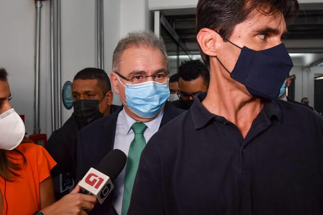 SÃO PAULO, SP - 25.03.2021: VISIT OF THE MINISTER OF HEALTH TO USP IN - Minister of Health, Marcelo Queiroga, visits Incor (Heart Institute), Central Institute of Hospital das Clínicas and USP Medical School building (FMUSP) this Thursday (25), in São Paulo SP. x2046735x  RobertoxCasimiro
